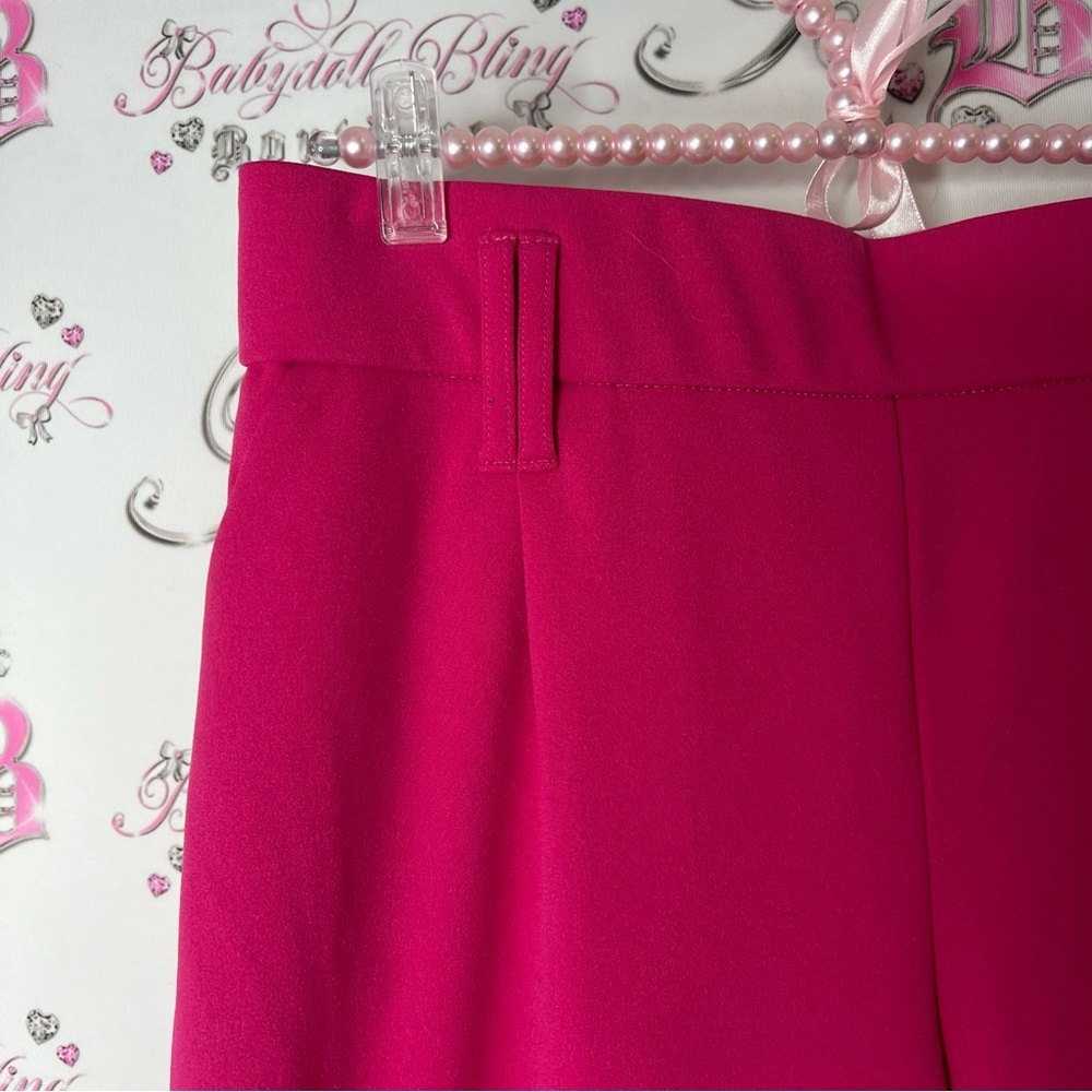 Jules and Leopold pants dressy Vibrant Pink Pants cinch bottom detail - Picture 4 of 7